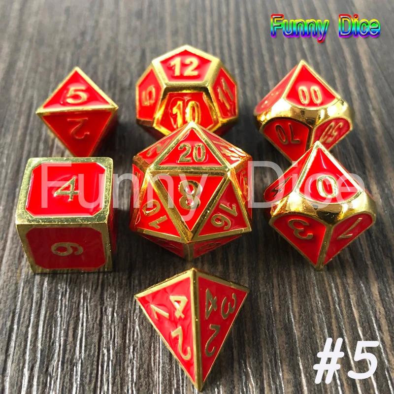 Новые металлические 6 цветов 7 игральные кости D4 D6 D8 D10 D% D12 D20 и металлическая коробка для настольной игры Rpg Dados Juegos De Mesa DND вечерние игральные кости