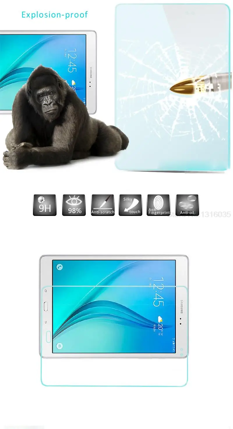 Закаленное стекло для samsung Galaxy TAB A 9,7 T550 T551 T555 P550 P555 Защитная взрывобезопасная Защитная пленка для экрана
