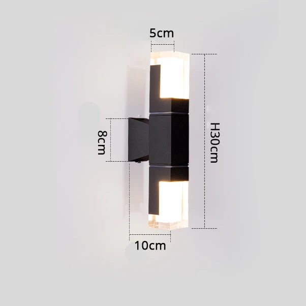 Outdoor wall lamp B Современный 220 В 110 В IP44 светодиодный настенный светильник для улицы, водонепроницаемый светильник для улицы, улицы, дома, крыльца, ворот, сада - Испускаемый цвет: Outdoor wall lamp B