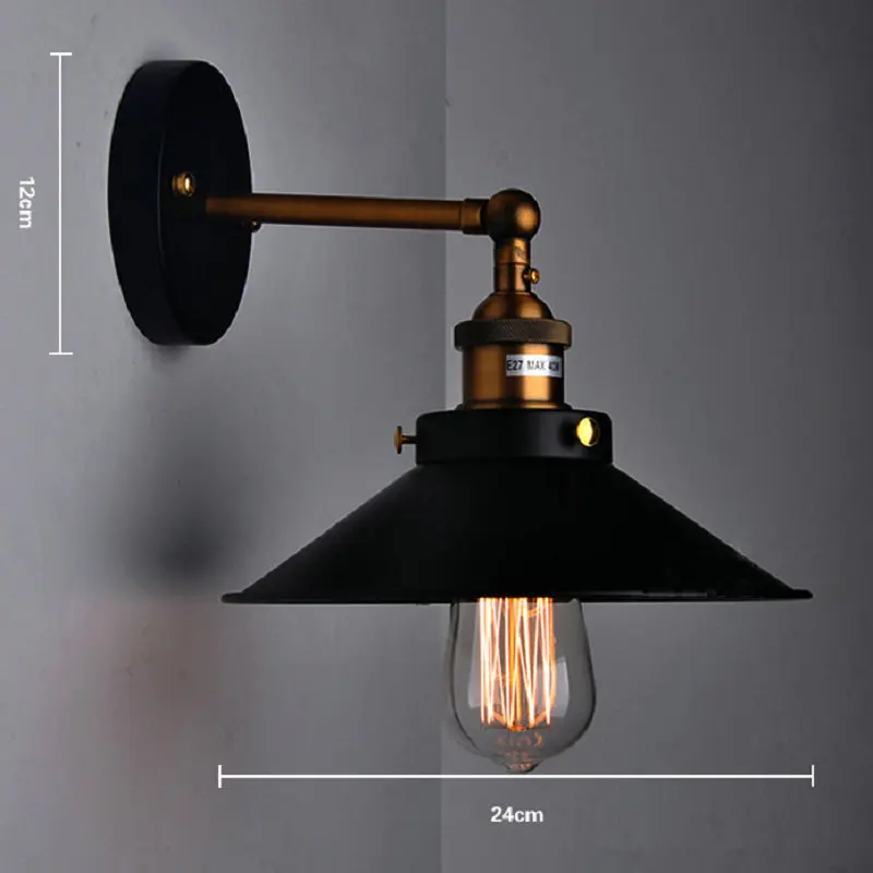 Творческий Nordic Light одной головы черный зонтик настенный светильник Промышленный