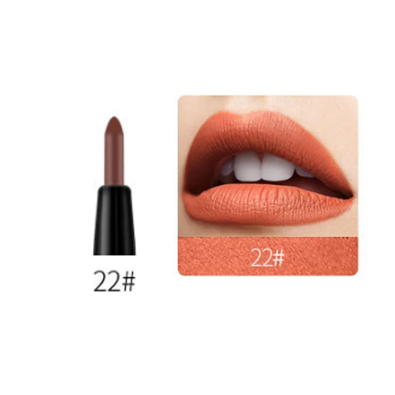 22 Kiss beauty, матовый телесный карандаш для губ, водостойкий стойкий красивый карандаш для губ, сексуальная красная помада тыквенного цвета, Косметическая Ручка KB011 - Цвет: 22