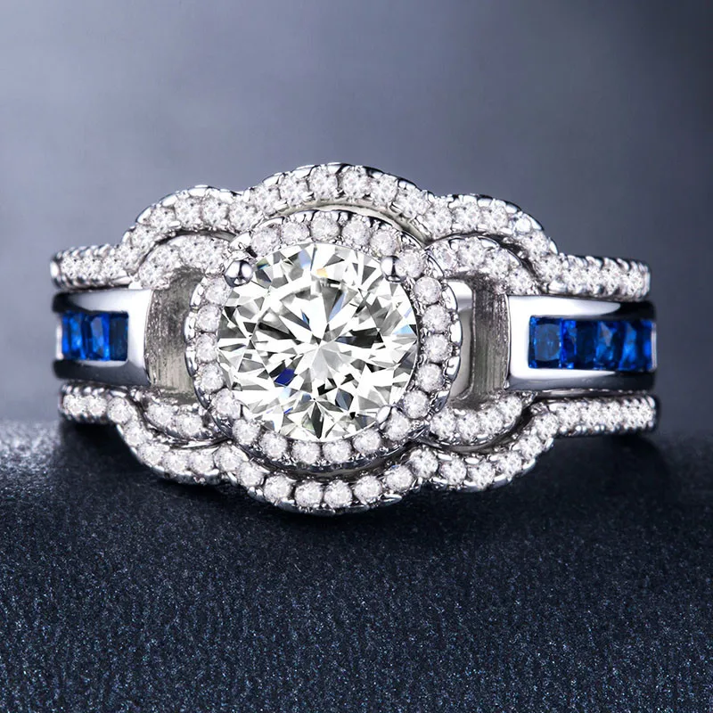 Кольцо Huitan кладда 3 шт. свадебное двухцветное кольцо набор для женщин подарок на