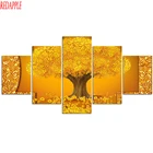 5 шт. Золотая денежная елка медная Наличная картина из страз вышивка крестиком Алмазная вышивка мозаика полная квадратная круглая Алмазная Декорация