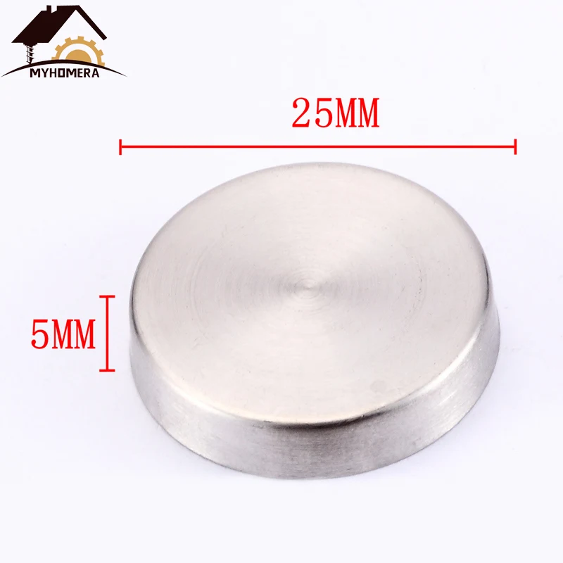 25x5mm Myhomera 8 комплектов Dia.16-25 мм зеркальные декоративные украшения для ногтей рекламные стеклянные винтовые крышки крепежные детали из нержавеющей стали для крепления билборда - Цвет: 25x5mm