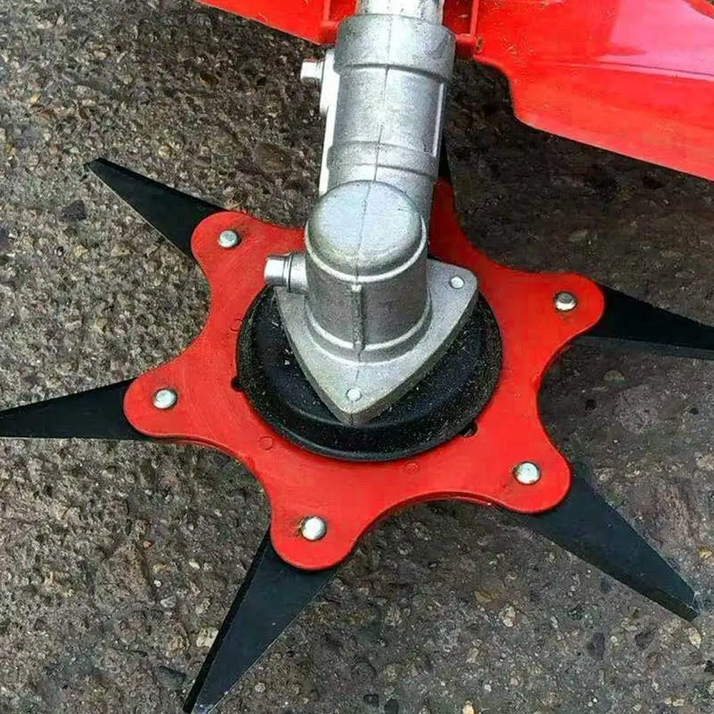 NEWEST 6 Teeth Grass Cutter Head Steel Blade Trimmer Manganese Blade Garden Cutter Blade Lawn Machine Accessory Power Tool