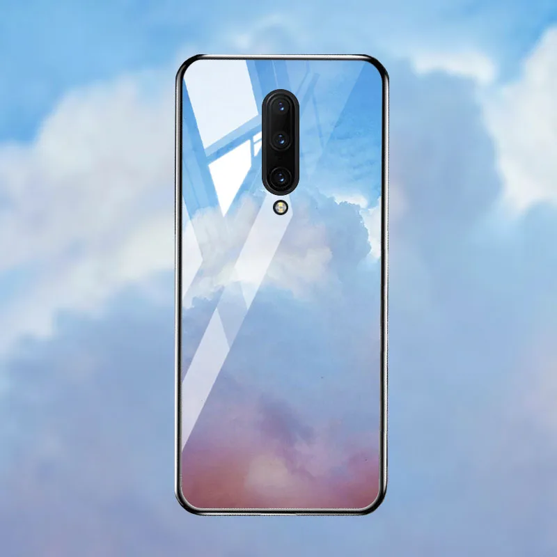 M065 Чехол для Oneplus 7 7T Pro, Роскошный чехол из закаленного стекла, чехол для One plus 7 7T Pro, бампер, чехол - Цвет: M065