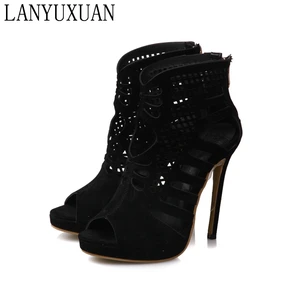 Женские босоножки на высоком каблуке, летние туфли больших размеров 34-52, 588