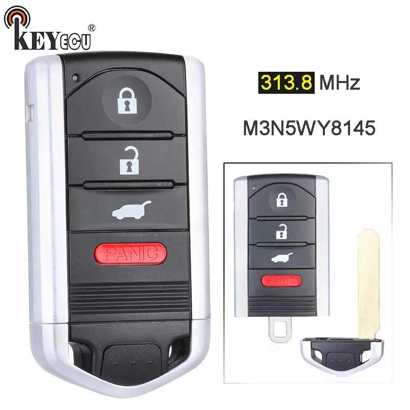 KEYECU 313,8 МГц FCC, аддитивного цветового пространства: M3N5WY8145 Smart 3+ 1 4 кнопки дистанционного ключа автомобиля брелок для Acura ZDX 2010-2011 2012 2013