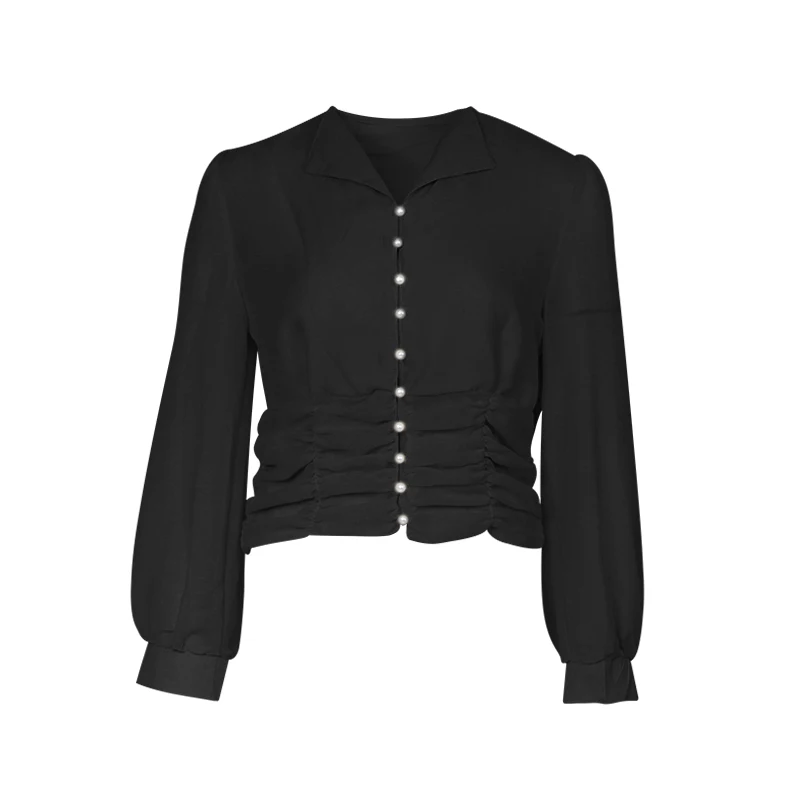 TWOTWINSTYLE пышные женские рубашки с длинным рукавом блузка v образным вырезом