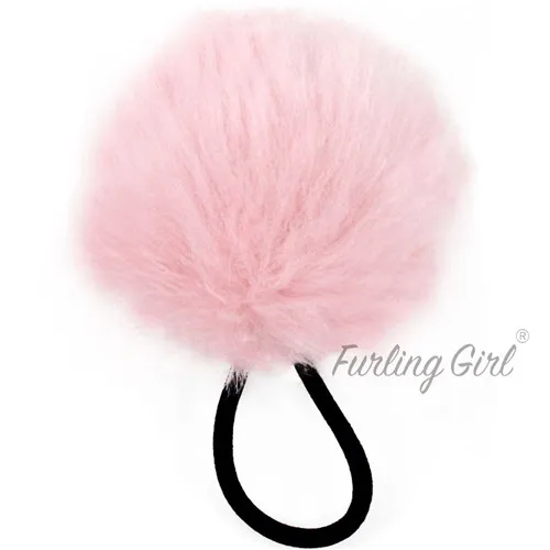 Light Pink Устройство для девочек 1 шт. обувь на платформе из искусственного кроличьего меха; сапоги из натурального резиновые резинки для волос мягкие ручной работы мяч резинка для волос аксессуары для волос - Цвет: Light Pink
