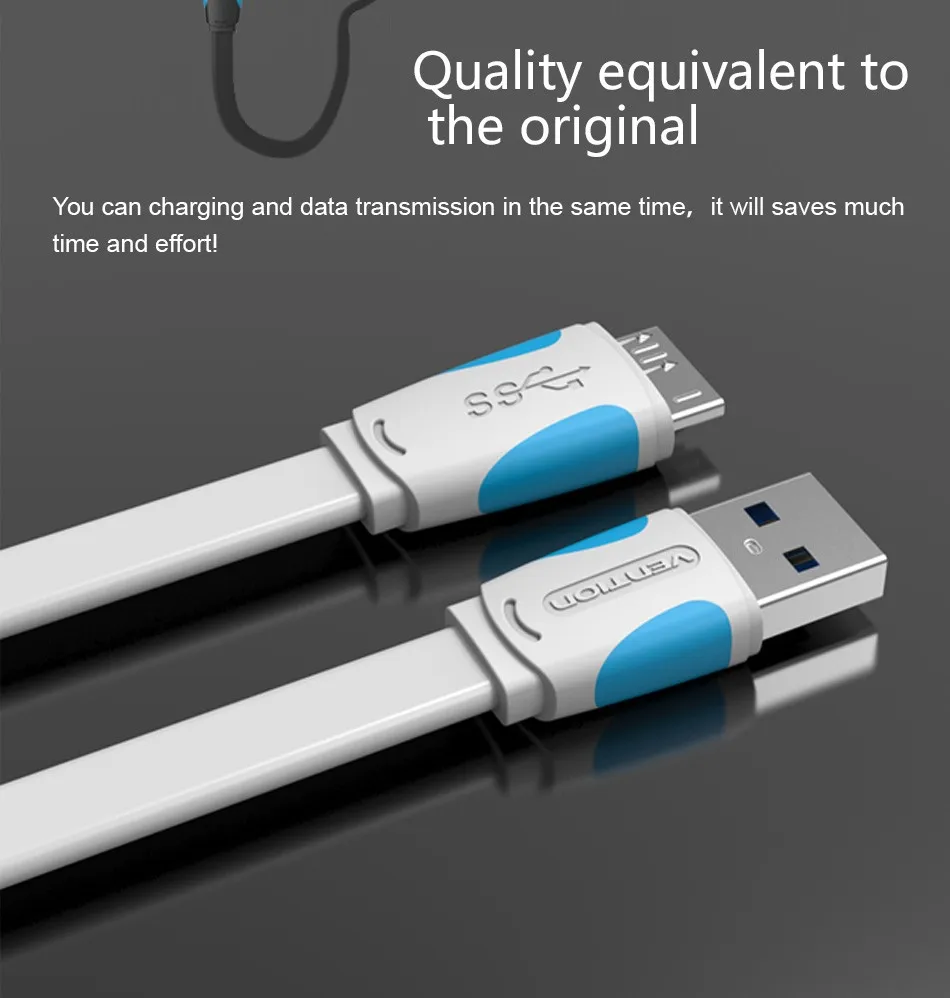 Vention Супер Скоростной USB 3,0 A к Micro-B кабель передачи данных для портативного жесткого диска Galaxy Note3 Galaxy S5