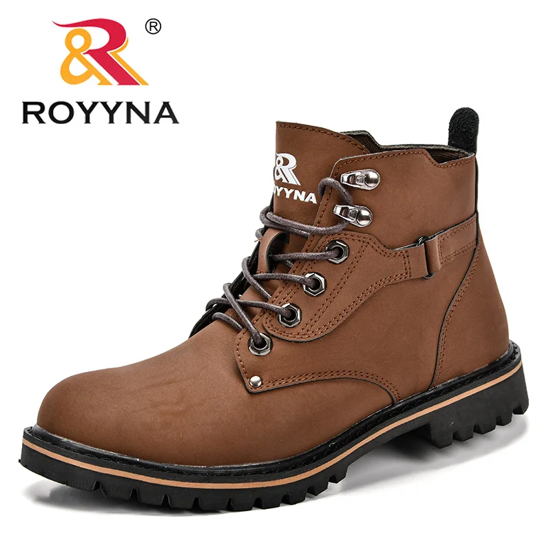 ROYYNA/женские кожаные ботинки; зимняя обувь; Feminimo; ботильоны; Женская рабочая обувь; зимняя обувь; botas Mujer; chaussure homme; удобная обувь
