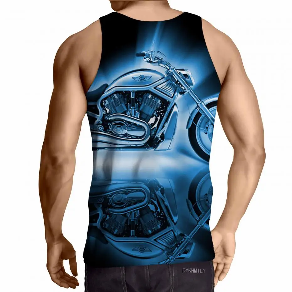 Dykhmily Повседневное Broadcloth О-образным вырезом мужская майка 3d с принтом ткань Customsize майка Фитнес рубашки