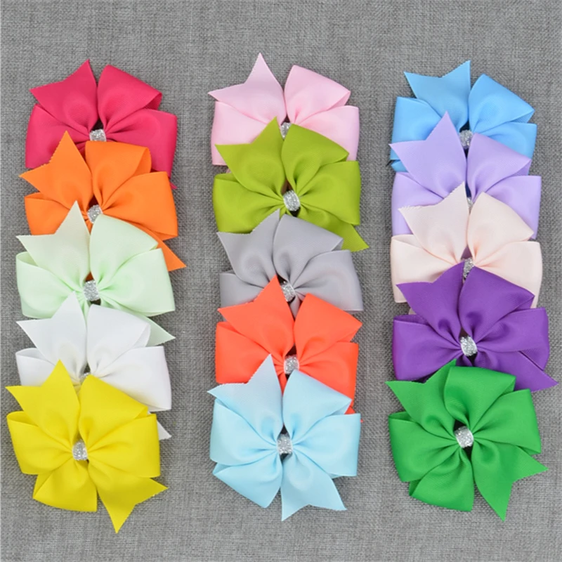 Новые серебряные заколки для волос с бантом из ленты маленькие девочек бант