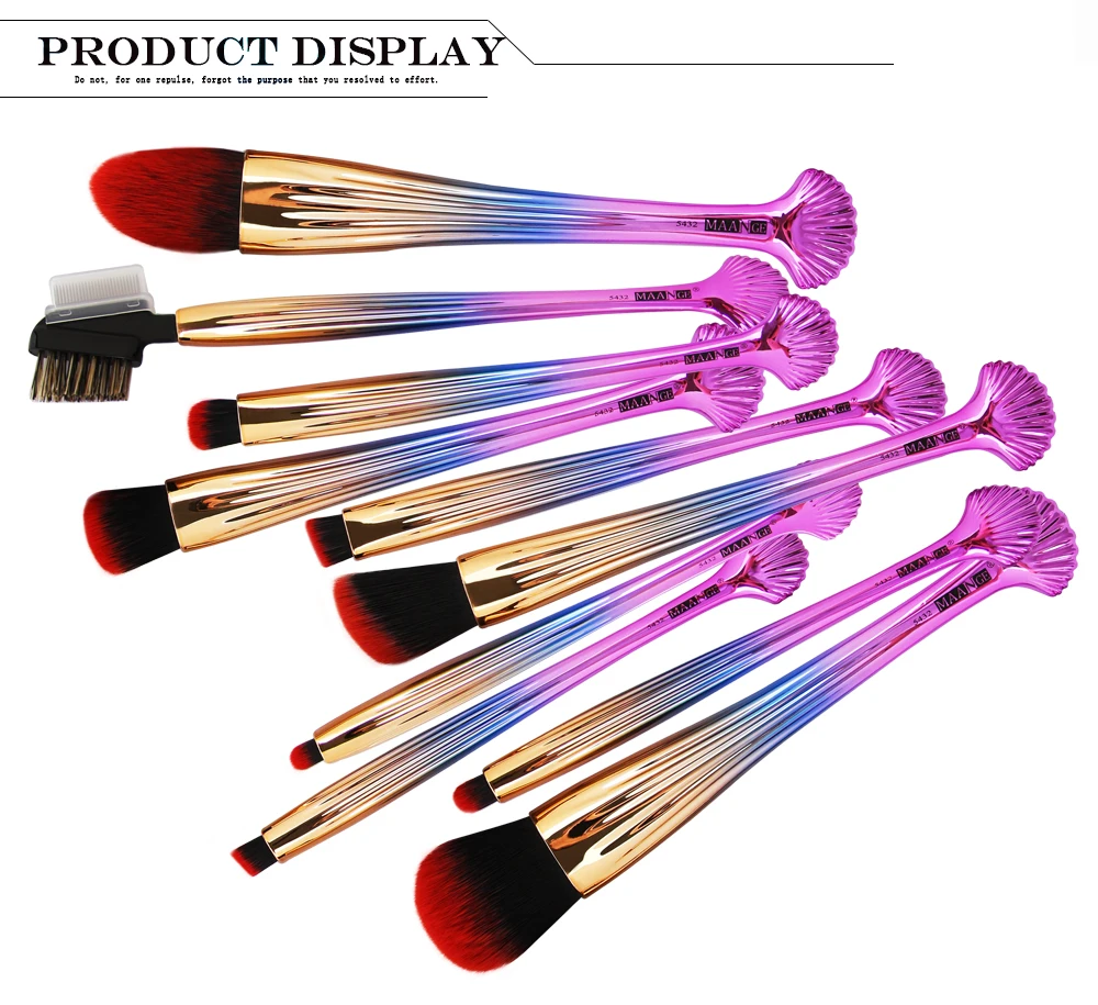 YAHLIGS Green/Sliver/Golden/Colorful Handle Synthetic Makeup Brush Kit 10pcs Set Wholesale YA06 | Красота и здоровье