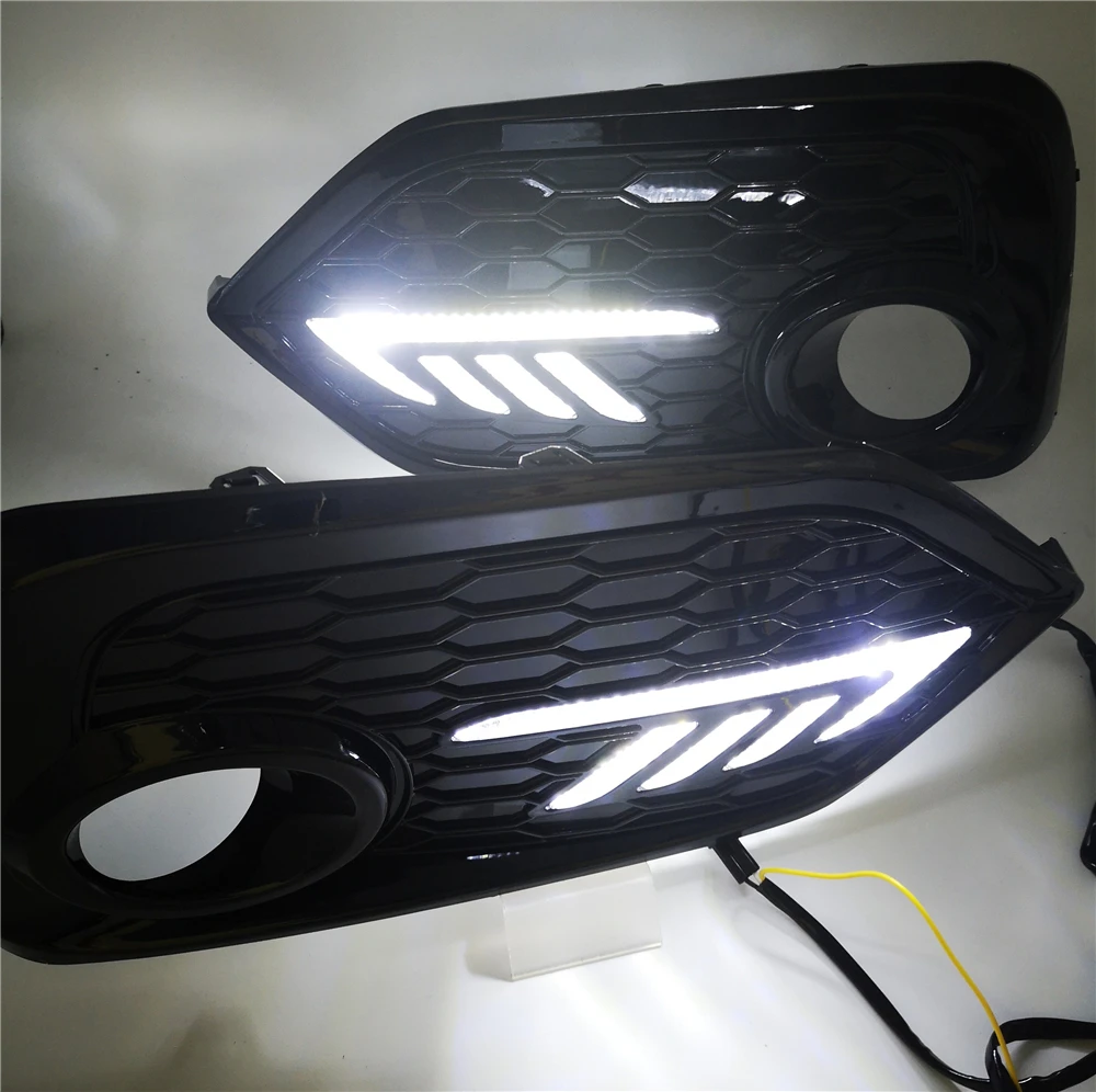 1 комплект для Honda CIVIC hatchback дневного света светодиодный DRL Туман лампа фары желтый сигнальные лампы