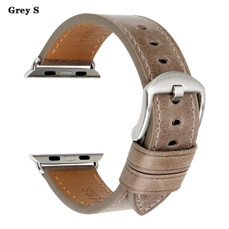 MAIKES специальные кожаные ремешки для часов Apple Watch Band 44 мм 40 мм/42 мм 38 мм серия 4 3 2 1 iWatch для ремешок для часов аpple - Цвет ремешка: Grey S