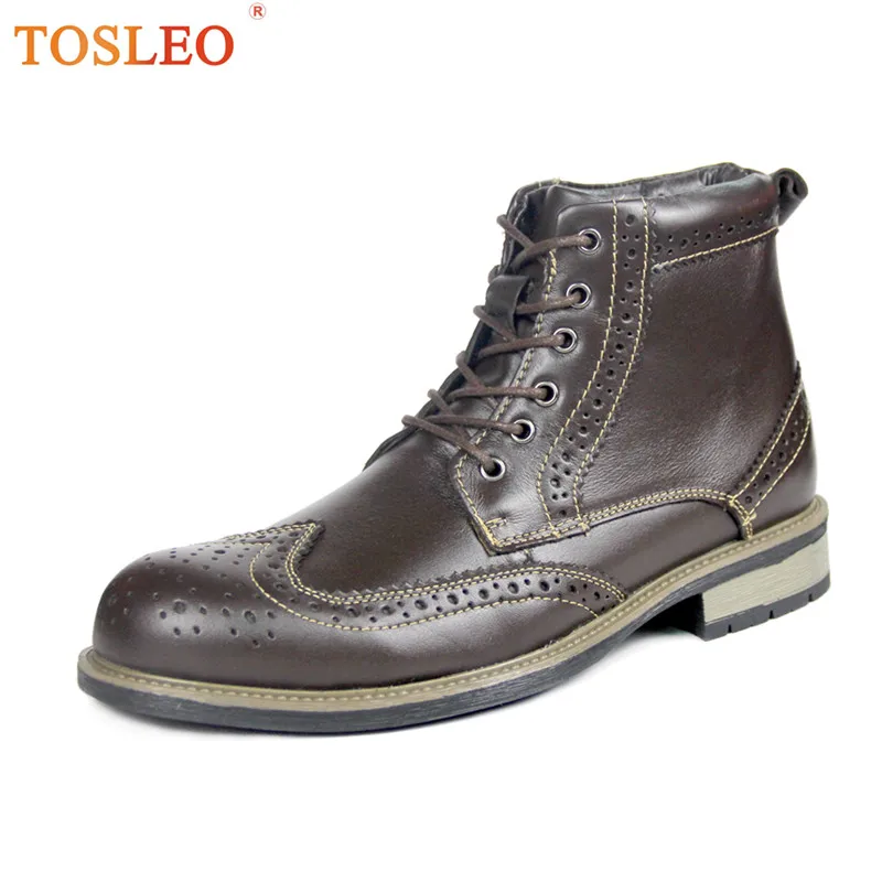 Мужские ботинки из натуральной кожи зимние высокого качества в винтажном стиле