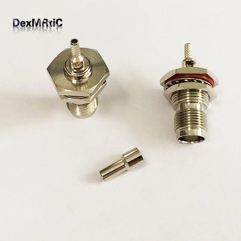 Коннектор коаксиальный с разъемом TNC RF зажим RG316 RG174 LMR100 прямой никелированный