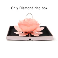 3d solid romantic folding flower ring box rotating rose ring box birthday valentines day wedding jewelry ring boxes