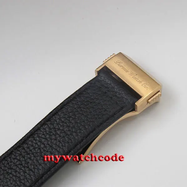 Кварцевые мужские часы parnis 44 мм с черным циферблатом золотой из нержавеющей