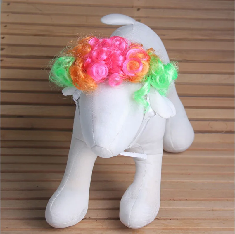 1 шт. Милая забавная Регулируемая яркая Радужная шапка для домашних животных