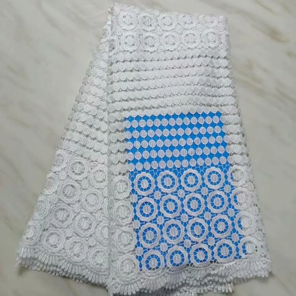 2019 африканская Полиэстеровая гипюрная кружевная ткань в нигерийском стиле
