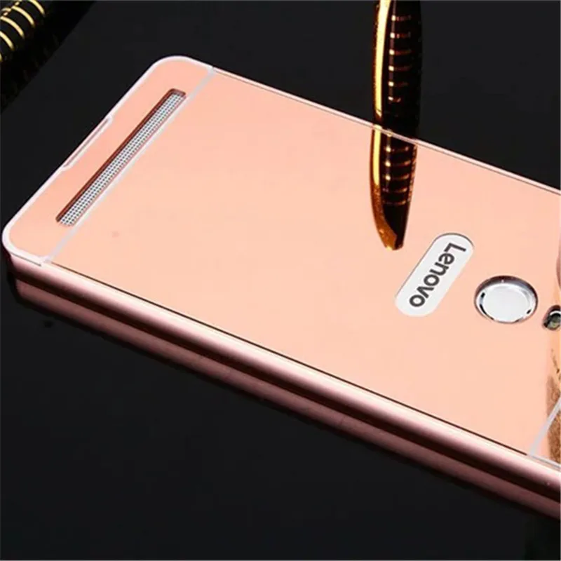 Футляр для Lenovo K5 Note Case Luxury Plating Mirror Aluminum Metal Frame + PC Back Cover Phone Bag on.