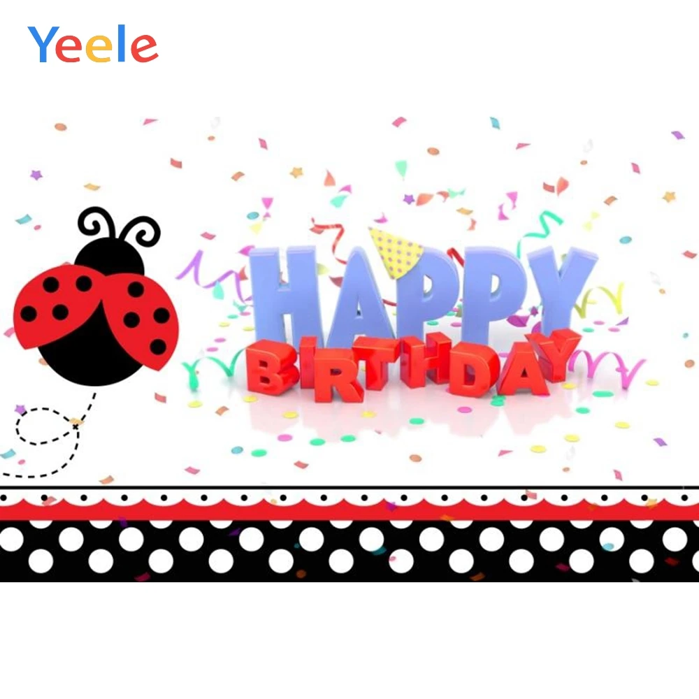 Yeele Мультфильм Божья коровка с днем рождения фон новорожденный ребенок душ