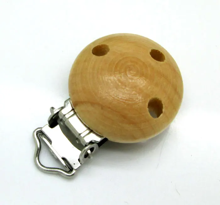 H1370 5Pcs Mixed Color Metal Wooden Baby Pacifier Clips Solid Color Holders Cute Infant Soother Clasps Holders Accessories Diy Tool - Цвет: H1370