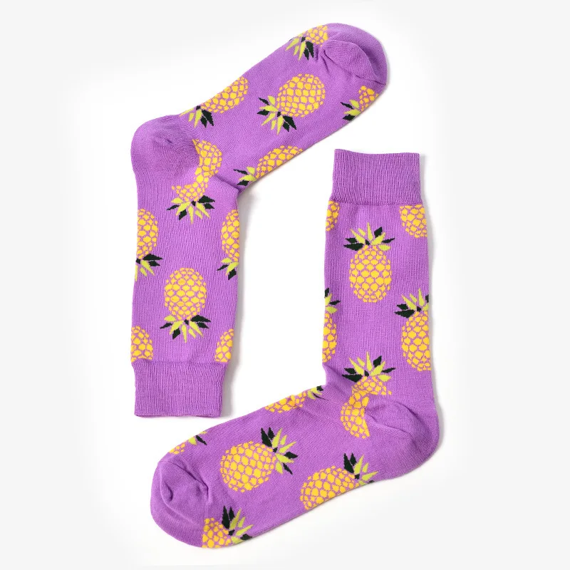 5 пар/лот Happy SOCK фрукты градиент Цвета новый хлопок Для мужчин женщин Носки для