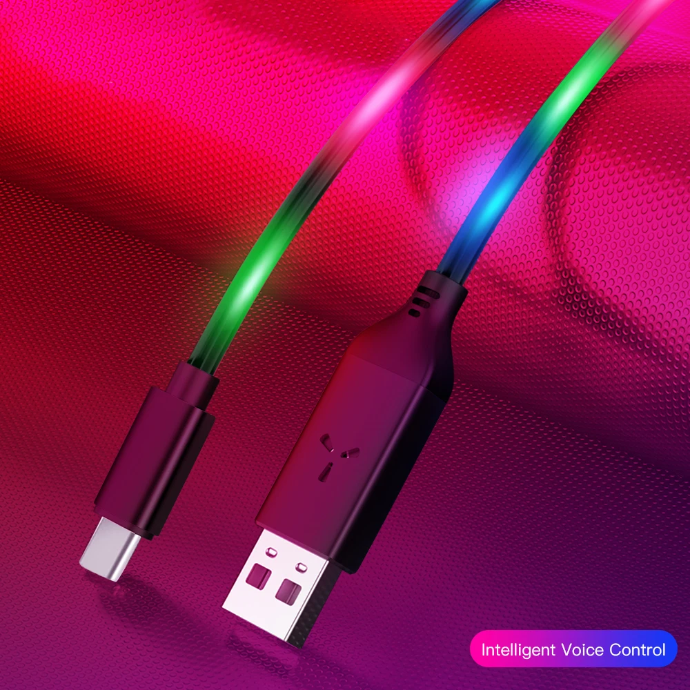 2.4A светящийся usb-кабель быстрой зарядки для huawei samsung Galaxy S10 Note 10 Micro USB type C кабель зарядного устройства для мобильных телефонов
