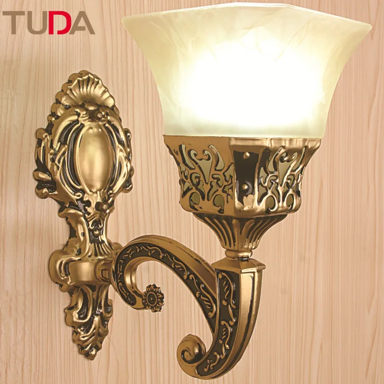 TUDA LED Wall Lamp European Wall Lamp Bedside Bedroom Wrought Iron Wall Lamp E27 110V 220V