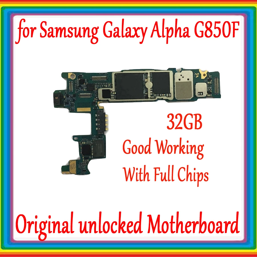 Оригинальная материнская плата для Samsung Galaxy Alpha G850F разблокированная 32 ГБ с чипами