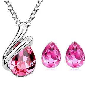 Модные Ювелирные наборы с кристаллами в форме капли воды для невесты свадебные