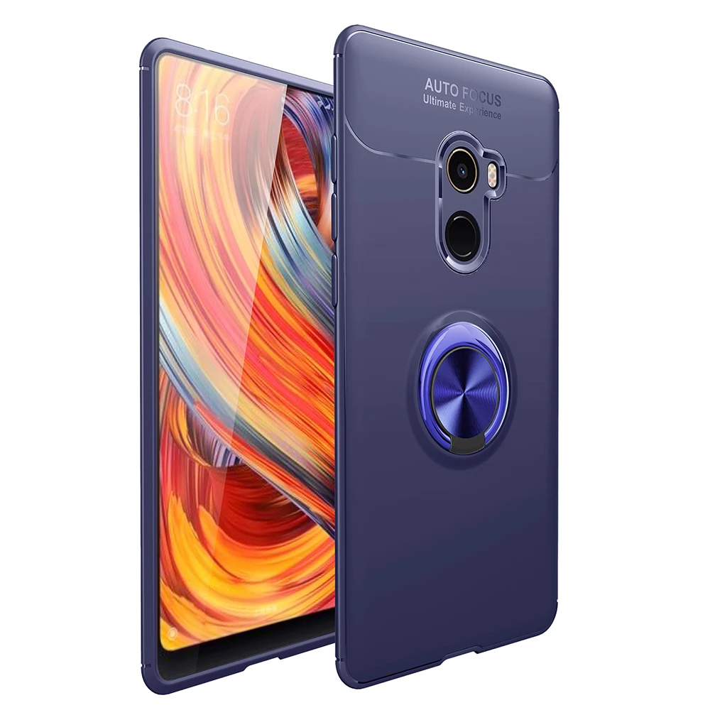Navy Blue Брелок держатель чехол для телефона для Xiaomi mi Mix 2 2S A2 красный mi Note 6 Pro 5 Pro F1 Магнитная автомобильная подставка мягкий силиконовый матовый чехол - Цвет: Navy Blue