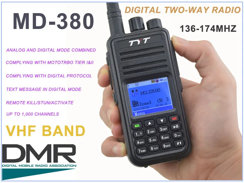 TYT Tytera MD-380 VHF 136-174MHz DMR Digital Portable Two-way Radio | Мобильные телефоны и аксессуары