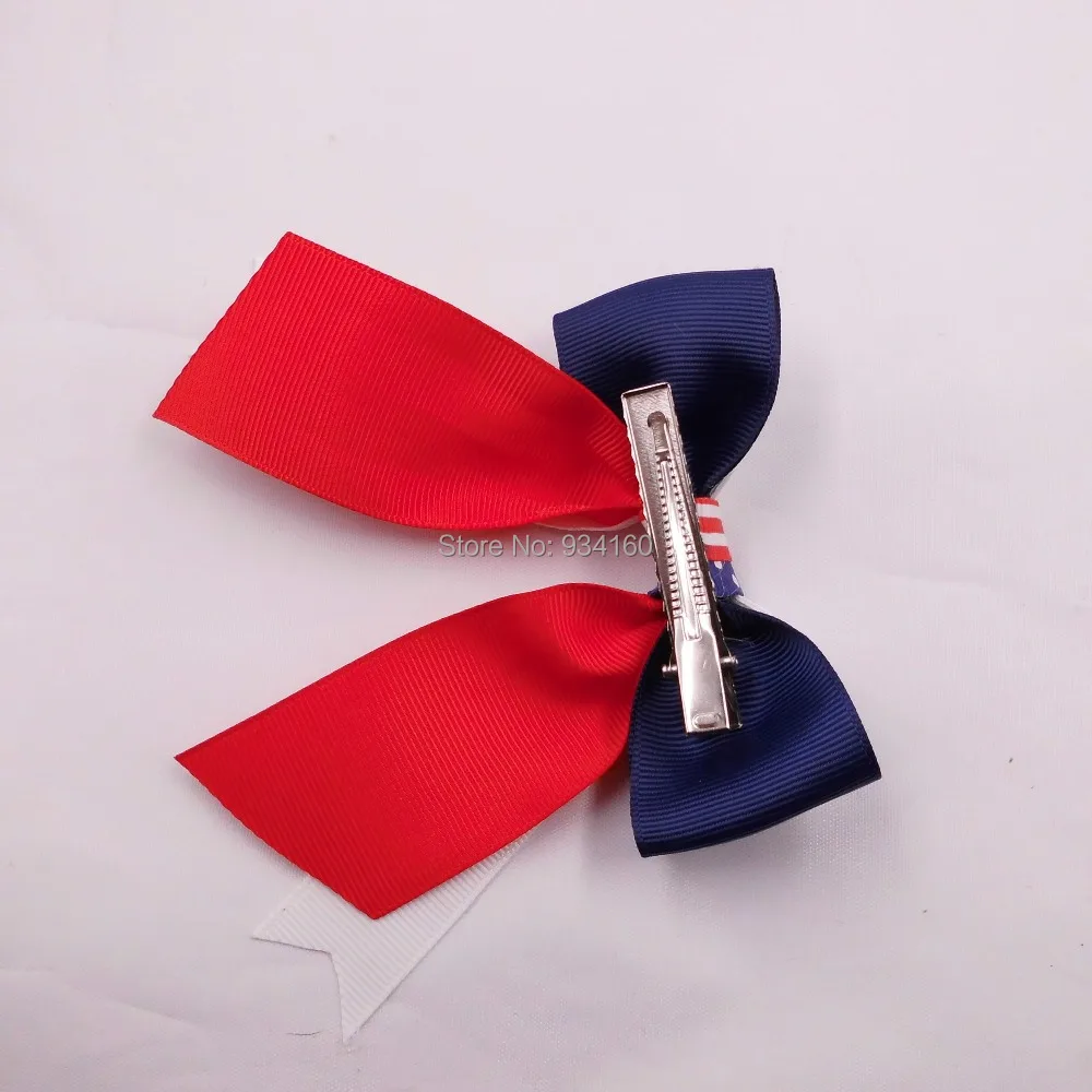 30 шт 4 &quotGrosgrain слоистых Cheer/бант для чирлидинга головной убор с зажимом |