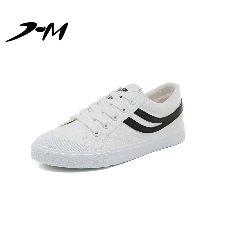 Парусиновая обувь для школьниц Корейская на плоской подошве новинка весны 2019