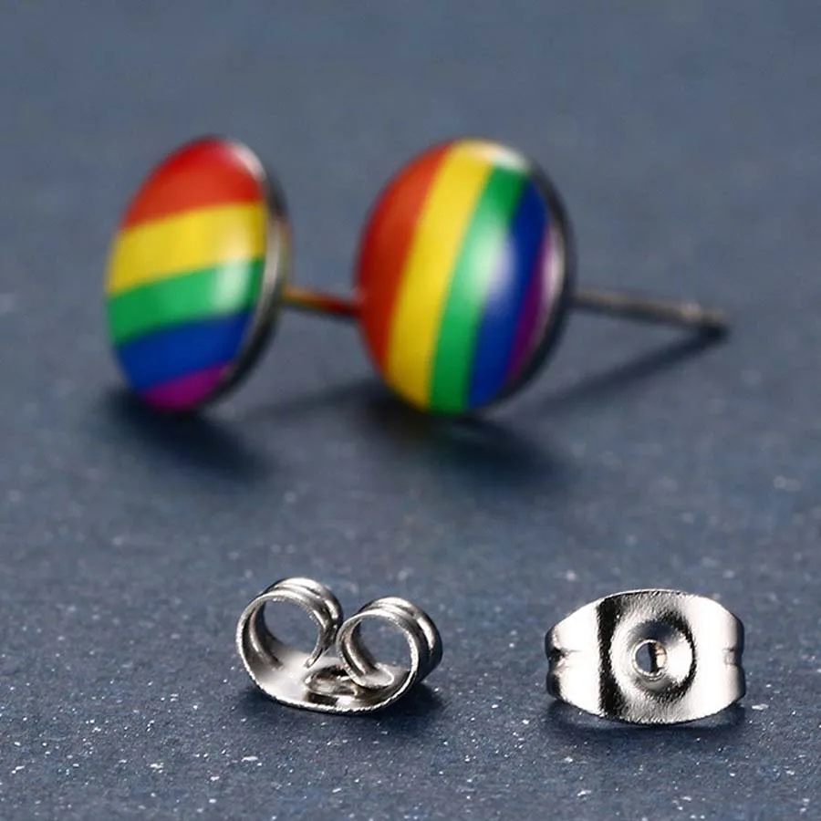 Серьги гвоздики разноцветные эмалированные в Корейском стиле