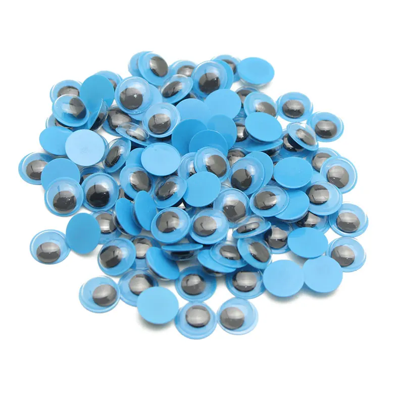 Blue 200 шт./лот 10 мм красочная игрушка одежды куклы хорошего качества Запчасти Пластик волнистые шатается игрушечные глаза для поделок, скрапбукинга аксессуары LX862 - Цвет: Blue