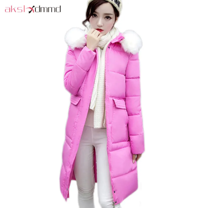 Женская парка с капюшоном AKSLXDMMD белая приталенная куртка и меховым воротником