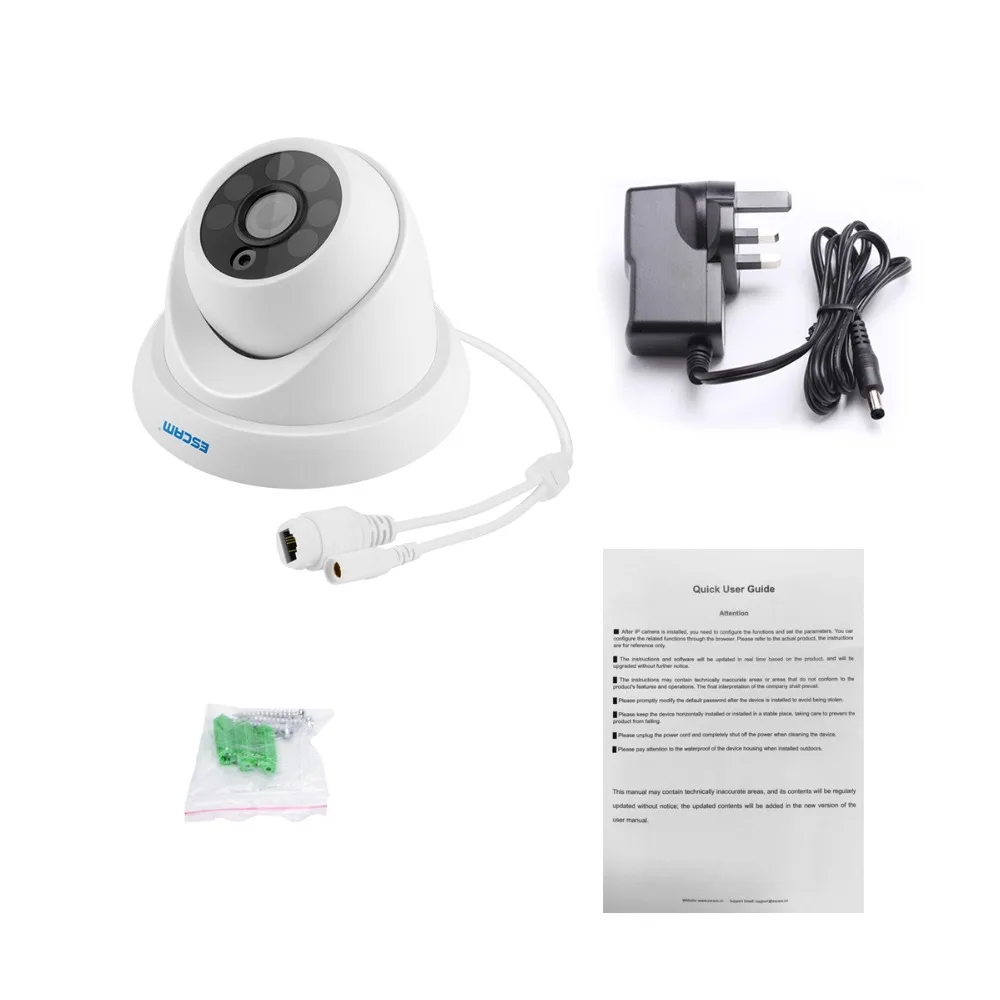 ESCAM QH001 ONVIF H.265 1080P P2P ИК купольная ip-камера с функцией интеллектуального анализа функция определения площади и количества объектов Поддержка день/ночь