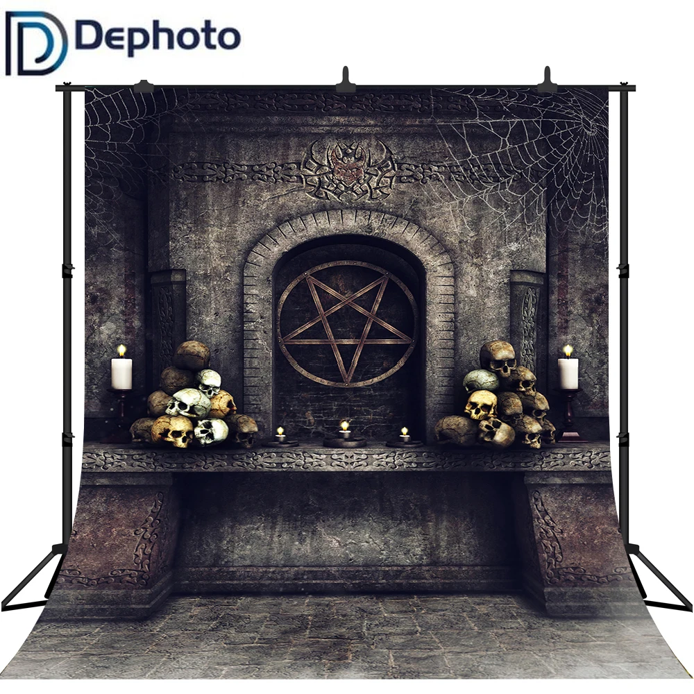 Dephoto фон для фотосъемки с изображением Готический алтарь ужас черепа кости Ретро
