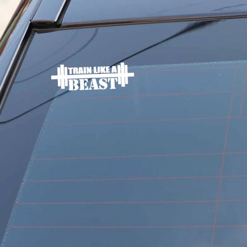 YJZT 15.3CM*4.9CM TRAIN LIKE A BEAST VINYL DECAL CAR STICKER Black/Silver C3-1799 | Автомобили и мотоциклы