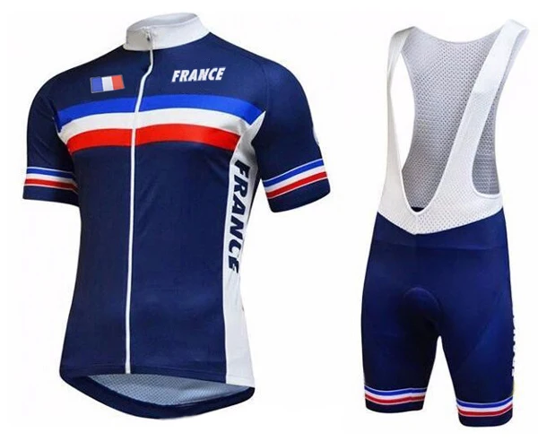 jersey and bib short Популярный Спортивный французский hombre Велоспорт Джерси ciclismo Одежда для езды на велосипеде Майо нагрудник шорты cullot 9D гелевая подкладка задние карманы приятный материал - Цвет: jersey and bib short