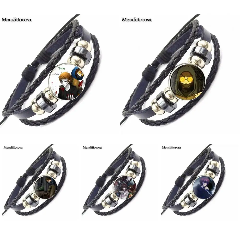 Жуткий паста Ticci Тоби Джефф и Джейн СТИМ панк украшения с кабошоны разрисованные