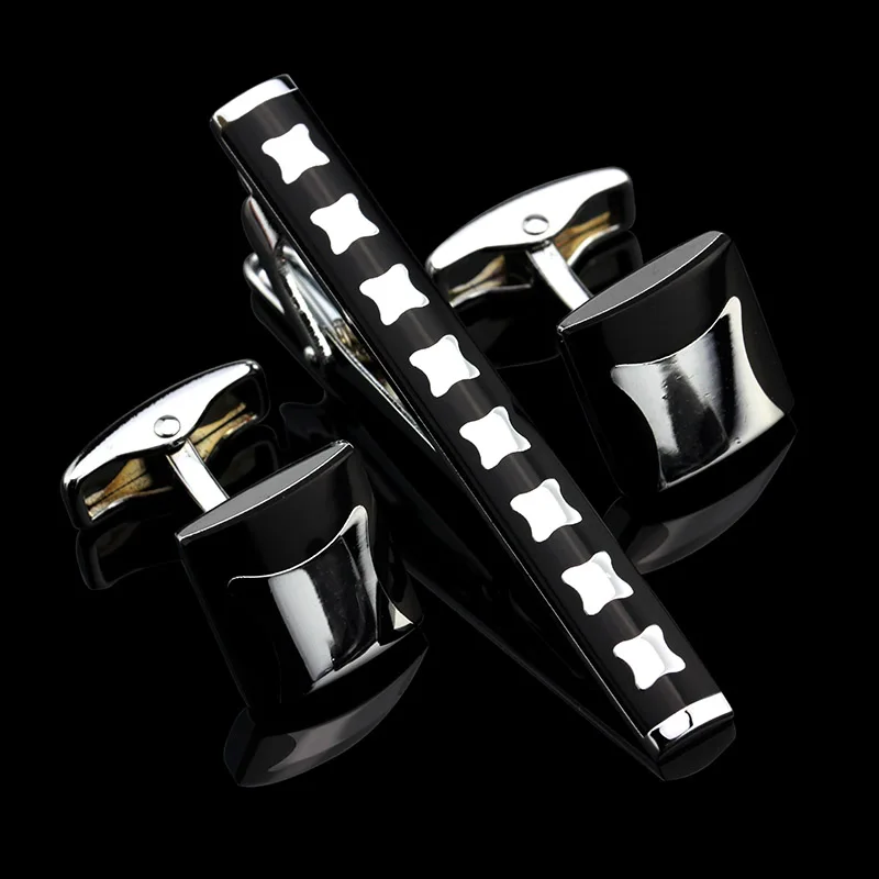 

MMS Tie Clips Fashion Elegant Enamel Men' s Accessories Set Tie Clips and Cufflinks Plated