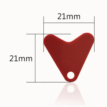 21mm 100Pcs Red Heat Shape Sequins DIY Metal Spoon Fishing Lures Hard Hook Plastic - Цвет: 21mm