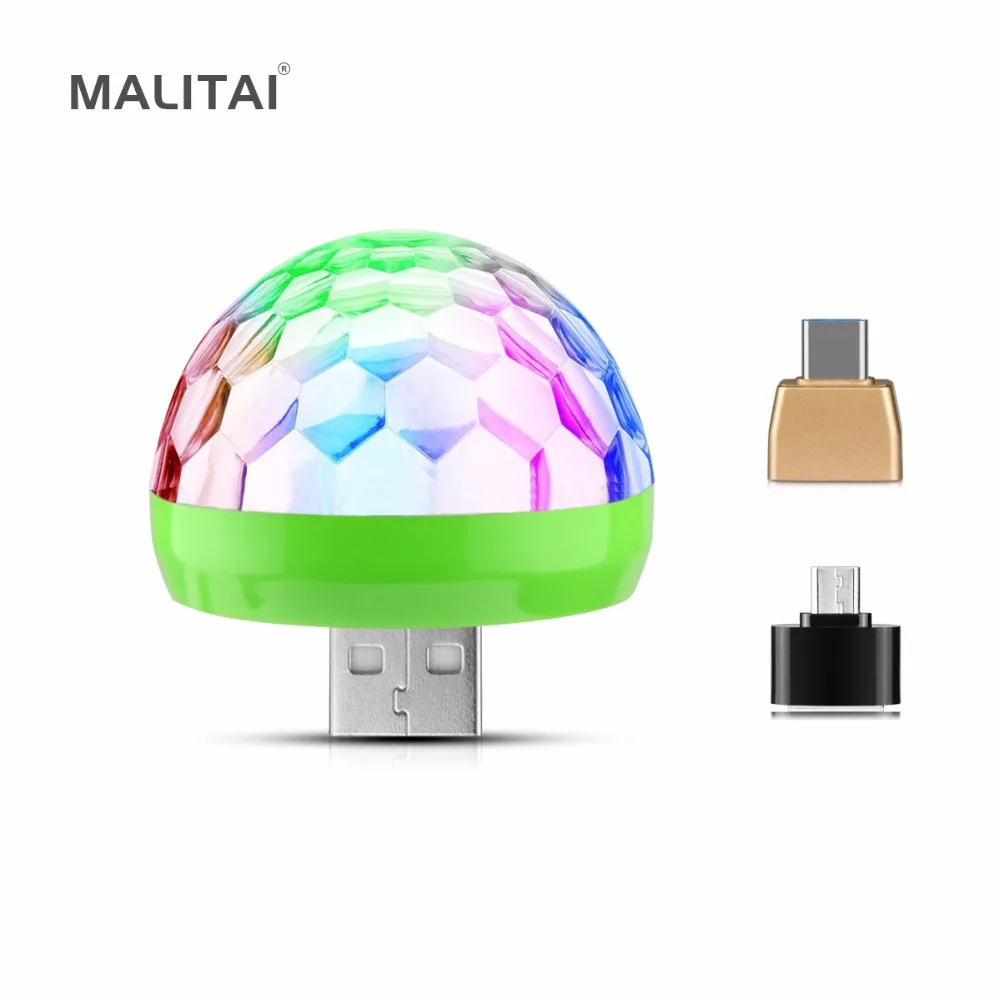 5 в звуковый музыкальный сенсор 4 Вт RGB USB LED Ночной сценический свет тип-c микро